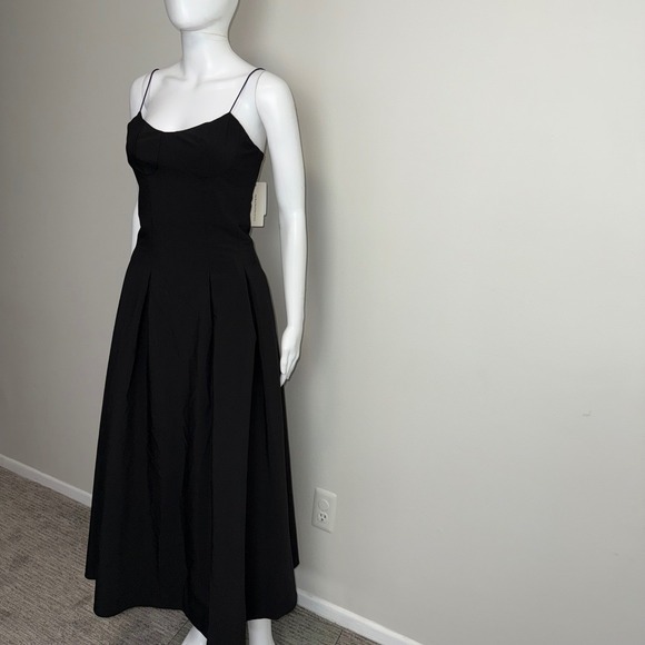 Commense Black Maxi Dress Spaghetti Strap Sleeveless A Line Cocktail Size M - Picture 9 of 10